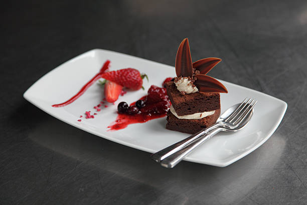 istock Plated choclate brownie desert 479106081