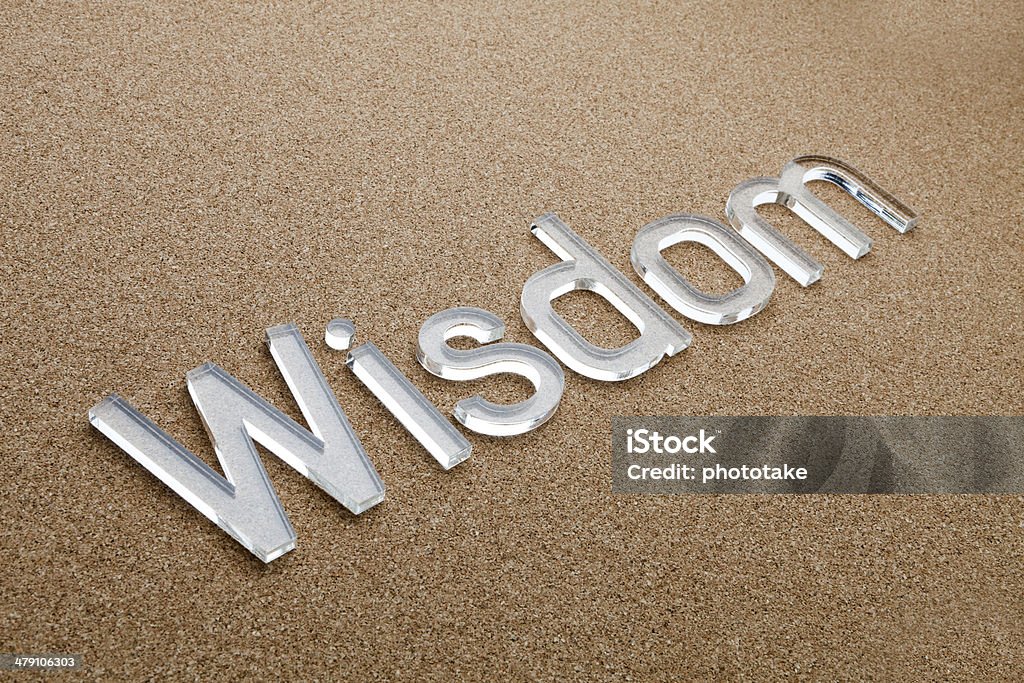 wisdom text Acrylic Painting Stock Photo