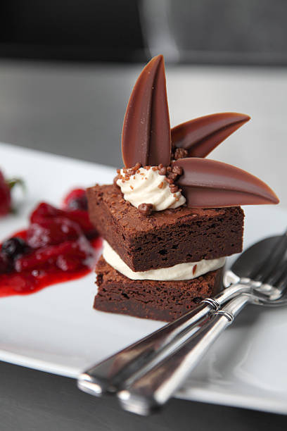 istock Plated choclate brownie desert 479106335