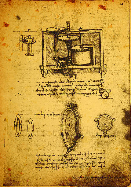 Old Engineering Drawing stock photo