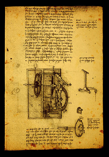 Old Engineering Drawing stock photo