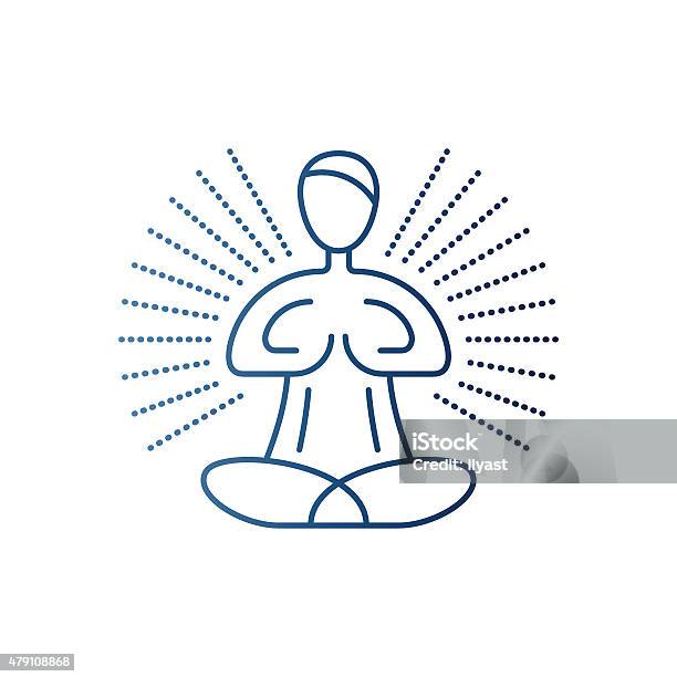 Yoga Lotus Pose Stock Illustration - Download Image Now - Mindfulness, Abstract, Computer Graphic