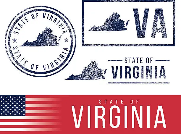 Vector illustration of USA rubber stamps - State of Virginia