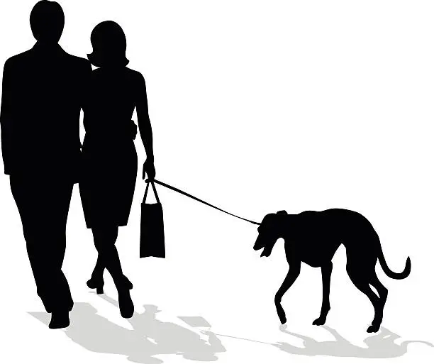 Vector illustration of Classy Couple With Greyhound