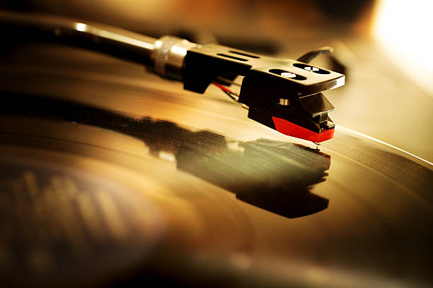 Turntable playing vinyl record Record turntable  playing vinyl record record player needle stock pictures, royalty-free photos & images