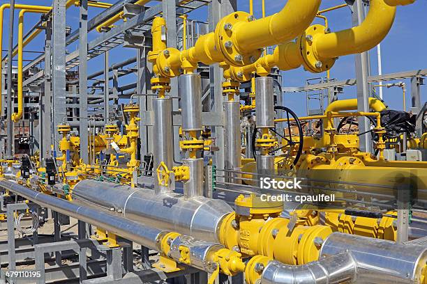 Valve Station Stock Photo - Download Image Now - Pneumatics, Construction Industry, Distillation