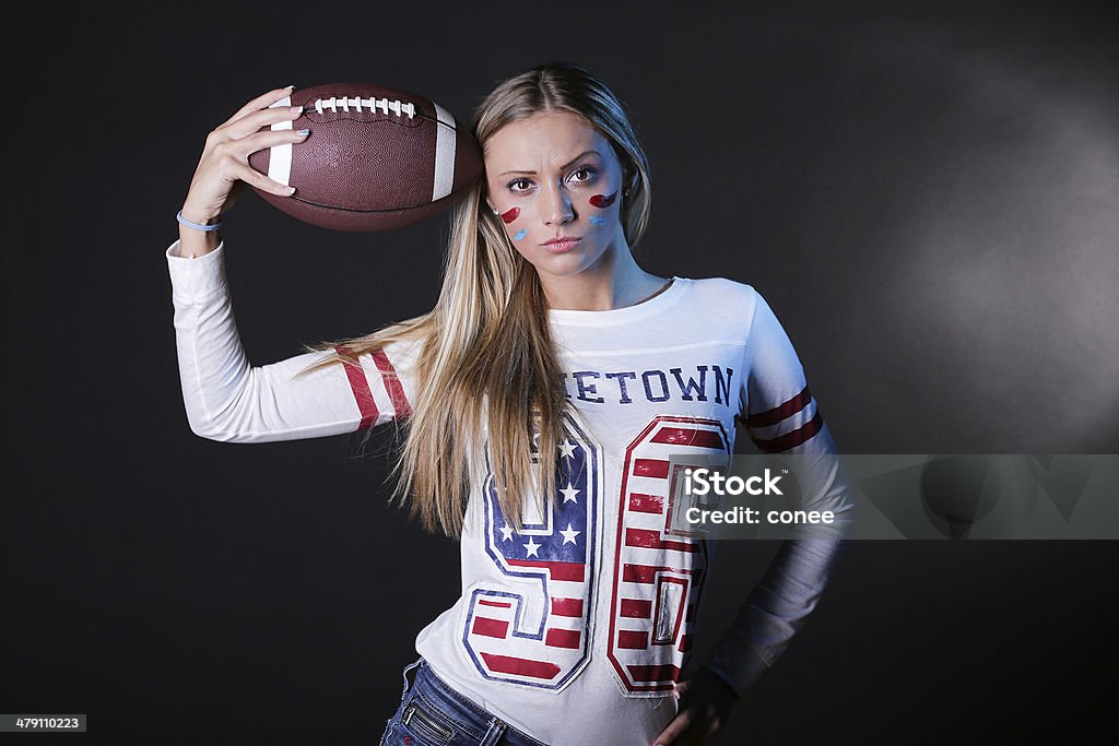 Schöne American football-fan - Lizenzfrei Amerikanischer Football Stock-Foto