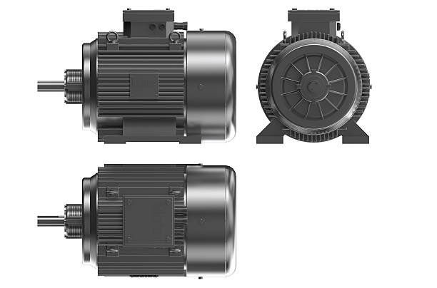 istock Industrial electric motors  front, side, back view 479115782