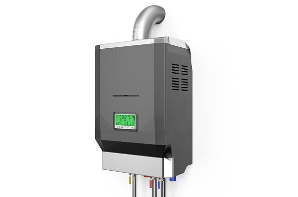 istock Grey home gas-fired boiler,  water heater 479115798