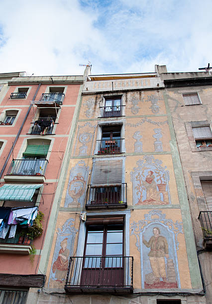 Facade in Barcelona stock photo