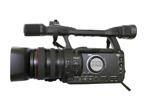 High definition video camera side view.