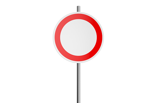 round road sign  isolated on white background