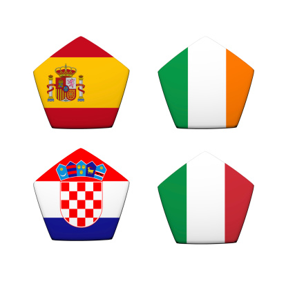 3d rendering a part of soccer ball with flag pattern, European Soccer Championship Group C