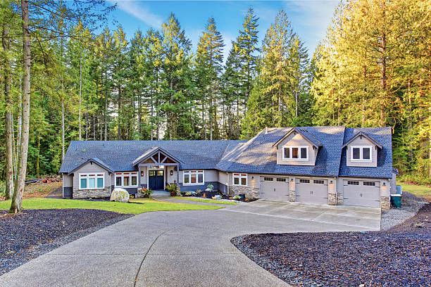 istock Beautiful house with driveway. 479132052