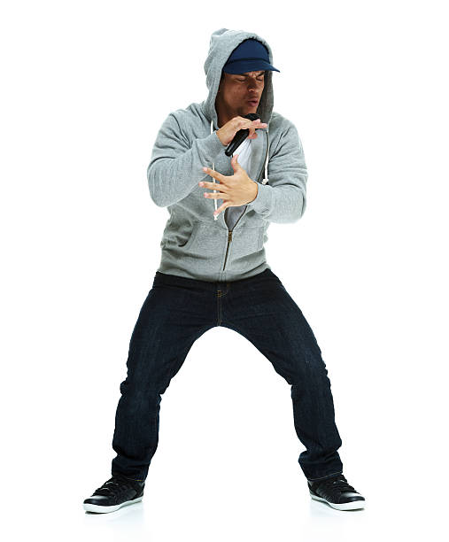 istock Front view of male rapper standing 479133399