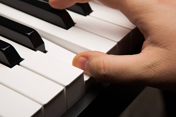 istock Piano keys and human finger 479134145