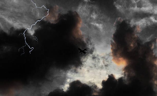 istock Flying into the storm.  Black clouds, rain, lightning. 479134302