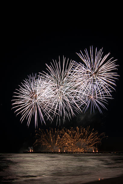istock fireworks reflecting in the water from Forte dei Marmi's Pier 479134864