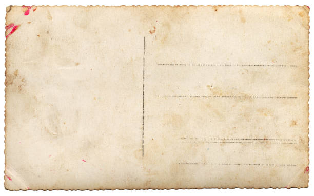 istock Back side of an old postcard isolated on white 479135618