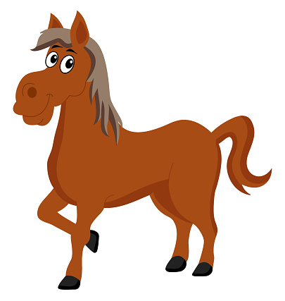 Horse Cartoon Only Stock Illustration - Download Image Now - 2015,  Activity, Animal - iStock