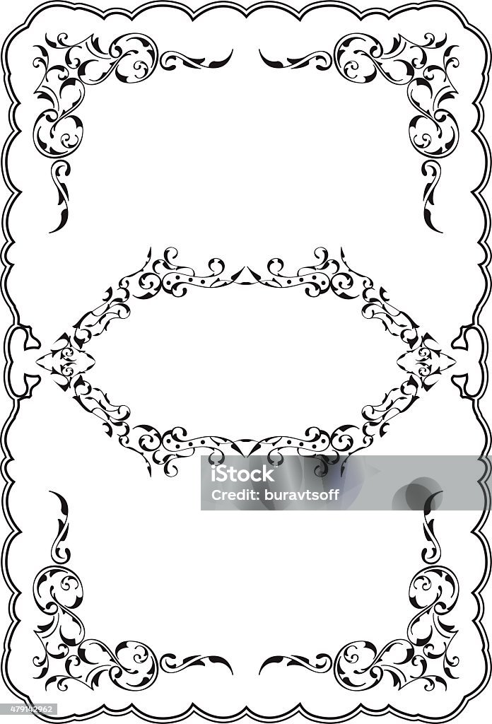 Art ornament fine scroll frame Art ornament fine scroll frame is on white 2015 stock vector