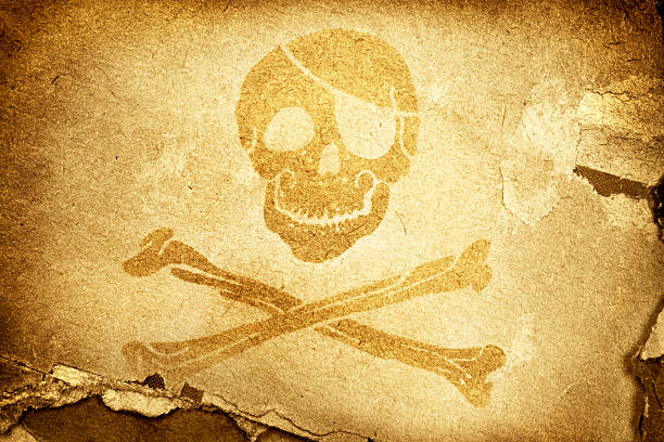 Pirate Flag / Skull and Crossbones On Old Paper