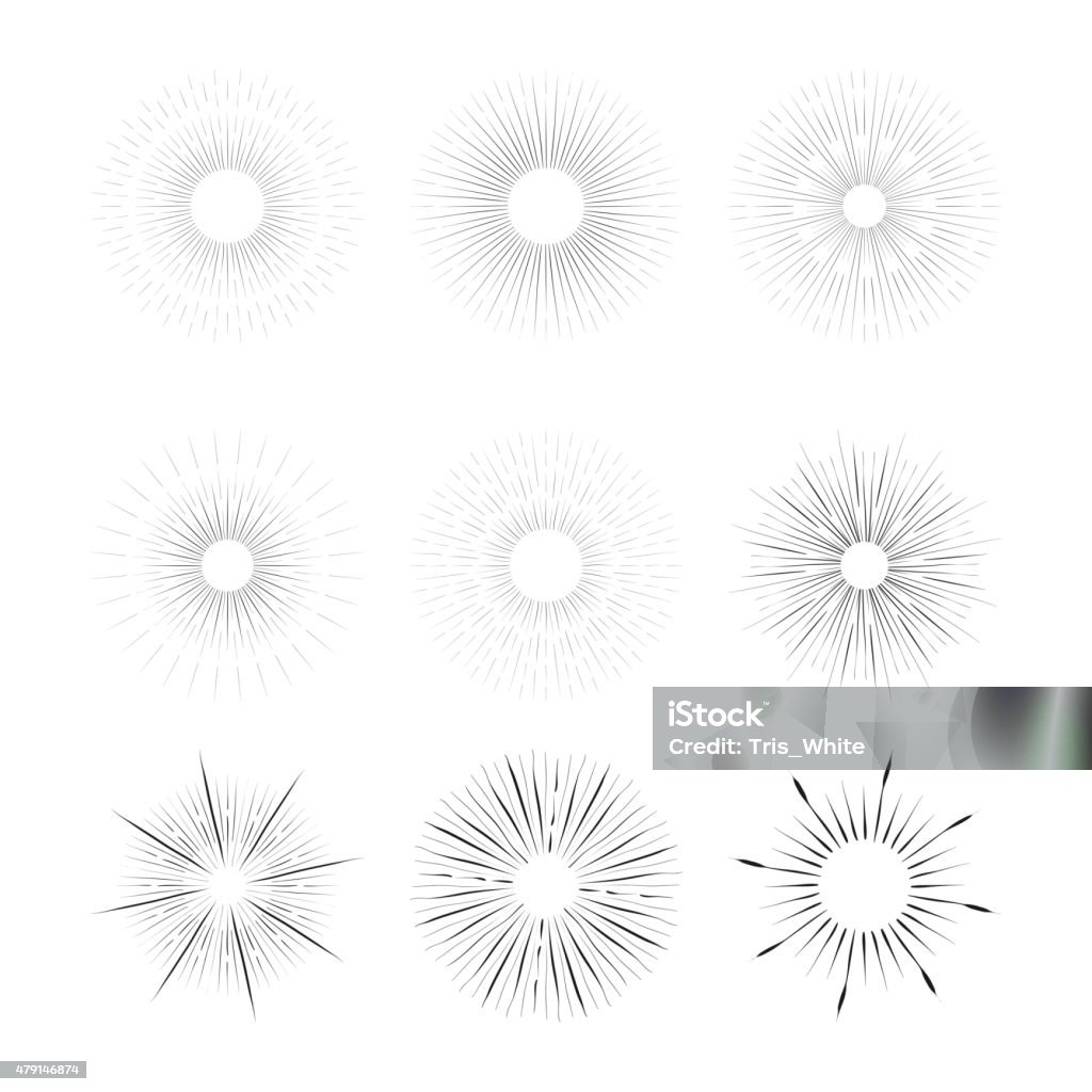 Vector Rays Vector Vintage Rays Burstings Set Design Elements Stock Illustration ...