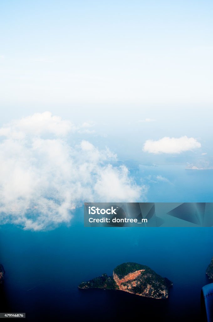 View of plane window ,Phuket Thailand 2015 Stock Photo