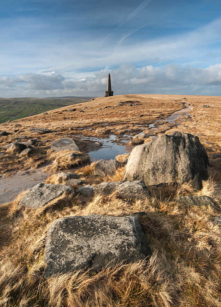 pico stoodley, todmorden - pennine way imagens e fotografias de stock