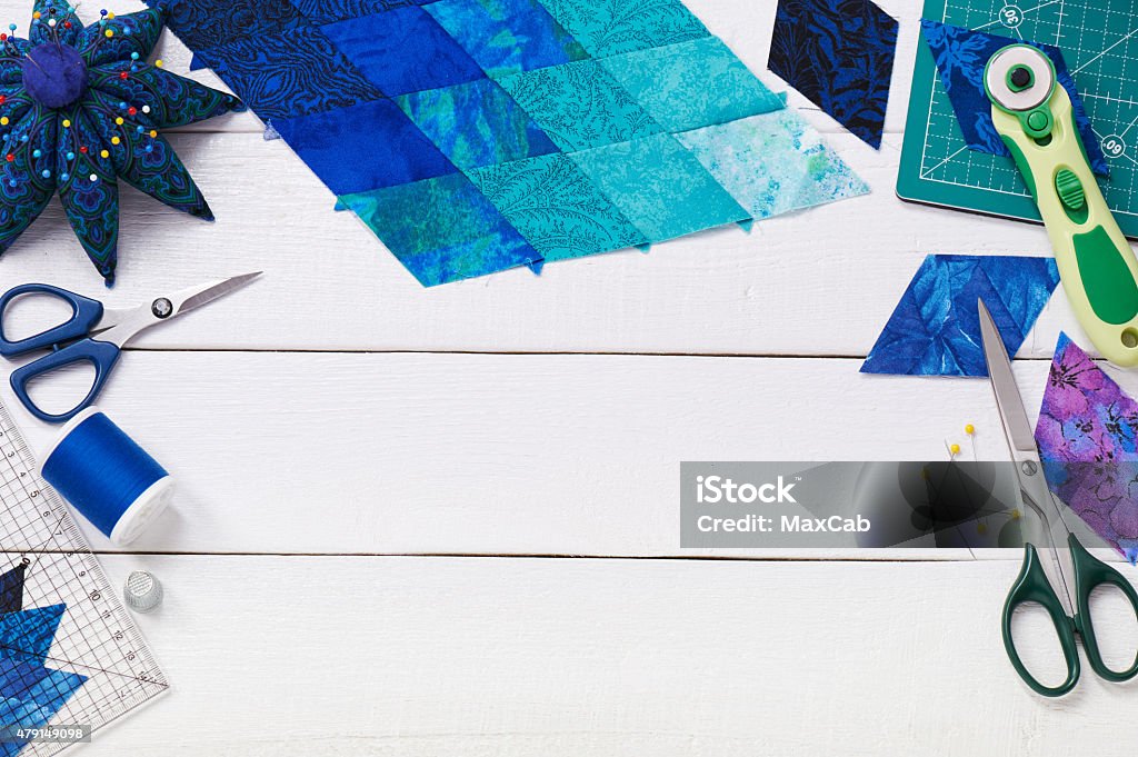 Patch Work Accessory Accessories For Patchwork Top View Stock Photo - Download Image Now ...