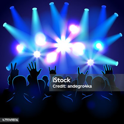 istock Silhouettes and lights on musical concert 479149816