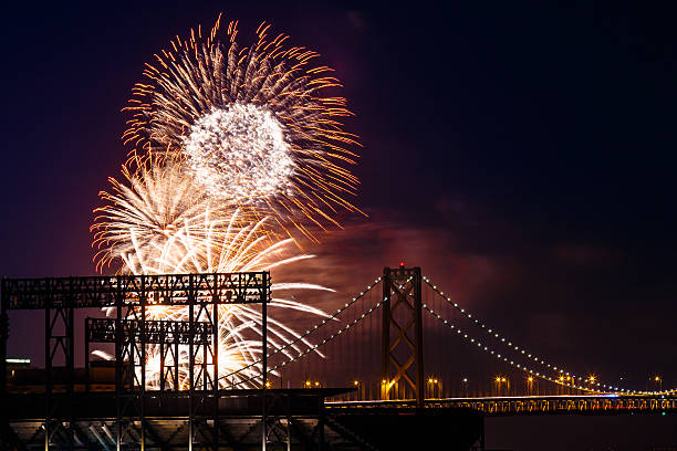 istock Fireworks at San Francisco-Oakland Bay Bridge 479154704