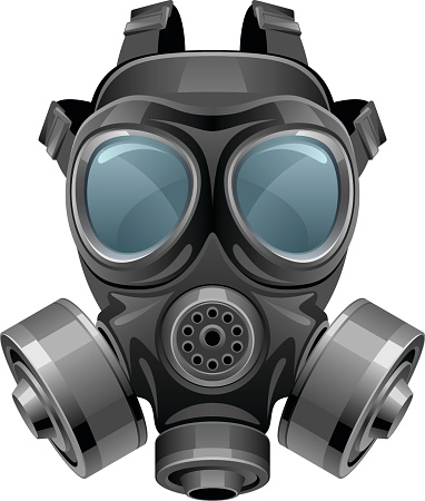 Chemical mask on a white background