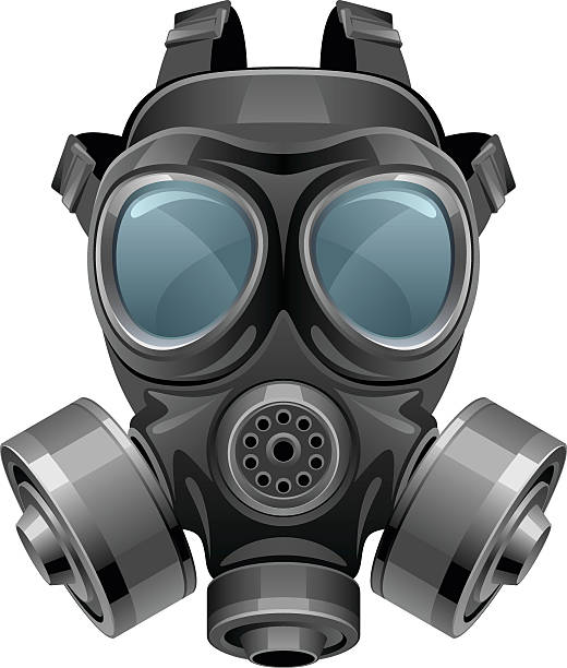 Chemical mask Chemical mask on a white background gas mask stock illustrations