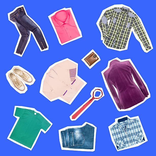 istock collection of clothes on a green background 479158728