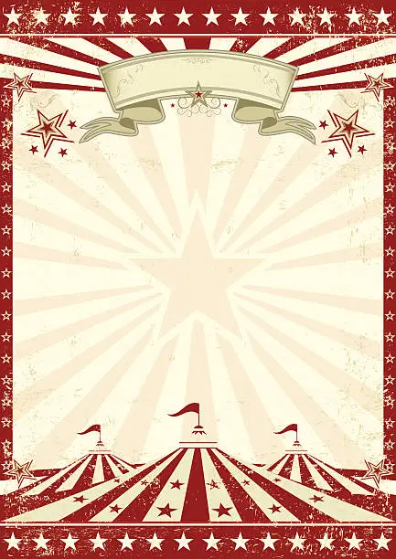 Vector illustration of Circus grunge red poster