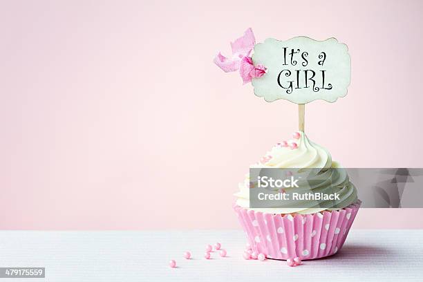 Baby Shower Cupcake Stock Photo - Download Image Now - It's A Girl, Baby Shower, Cupcake