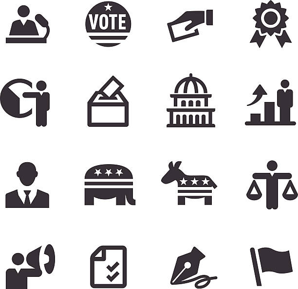 ilustrações de stock, clip art, desenhos animados e ícones de eleição ícones-série acme - politician voting politics election