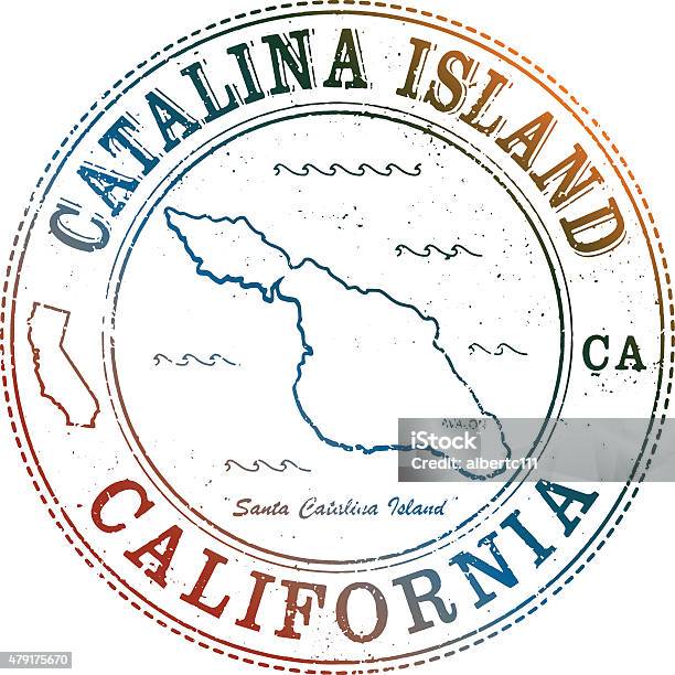 Ilustración de Catalina Isand Viaje De La Firma y más Vectores Libres de Derechos de Isla de Santa Catalina - Isla de Santa Catalina, California, Avalon - Isla de Santa Catalina - California