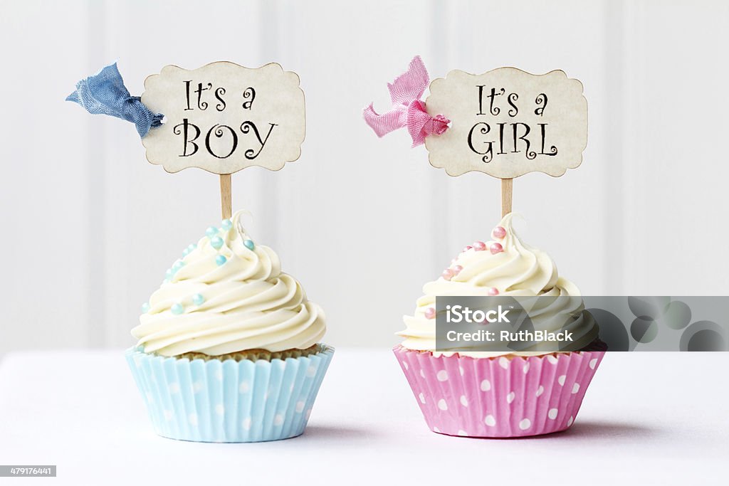 Chá de bebê cupcakes - Foto de stock de Chá de bebê royalty-free