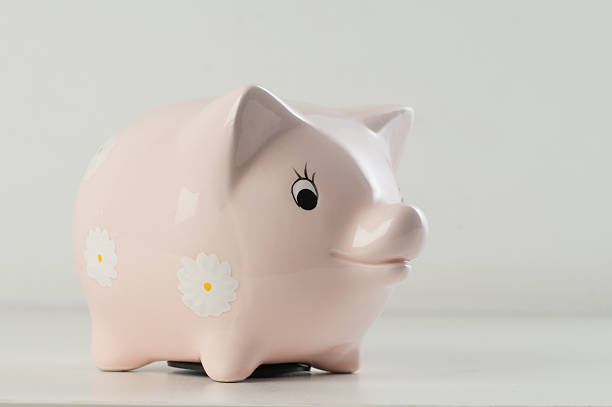 istock Pink Piggy Bank with Daisies 479176559