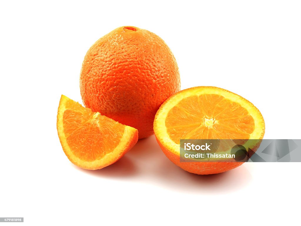 Whole Orange Fruit Isolated On White Background Cutout Stock Photo