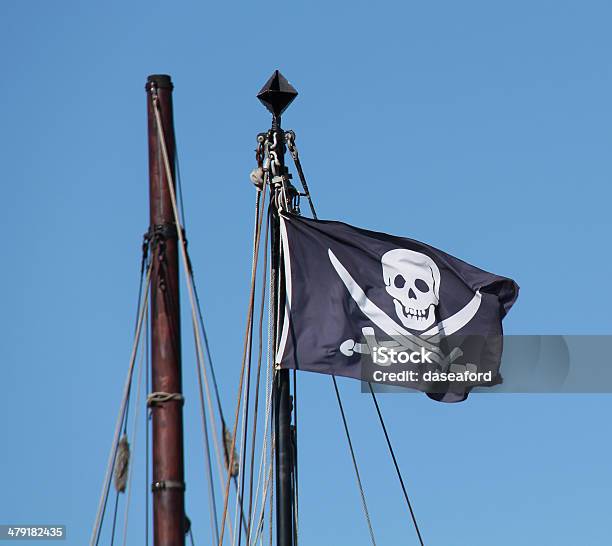 Pirate Flag Stock Photo - Download Image Now - Black Color, Flag, Hiking Pole