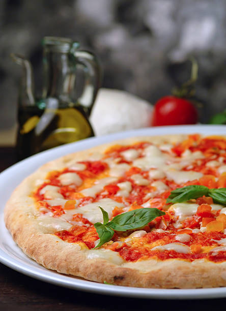 istock Freshly baked tomato and mozzarella pizza 479184535