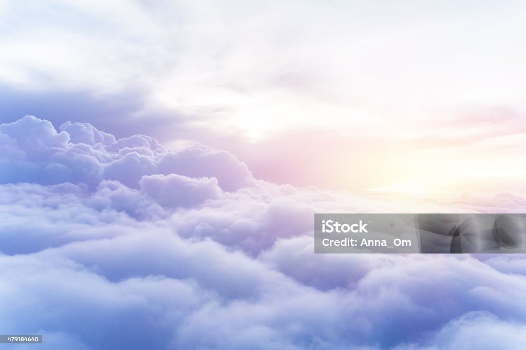 Sunny sky background Sunny sky abstract background, beautiful cloudscape, on the heaven, view over white fluffy clouds, freedom concept Cloud - Sky Stock Photo