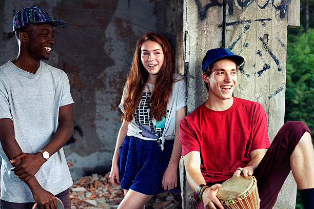 istock friends having fun in an urban place 479185560