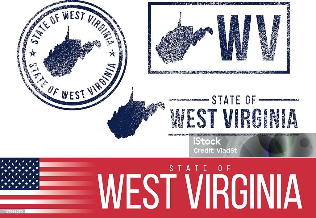 USA sellos de goma-Estado de West Virginia - arte vectorial de Sello de caucho libre de derechos