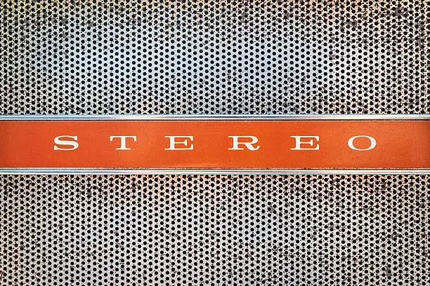 Photo of Close up of a vintage jukebox with the text stereo