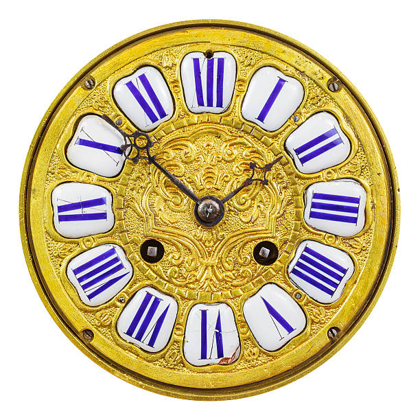 istock Ancient ornamental golden clock face 479191820