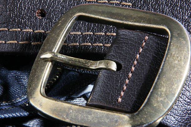 istock Blue jeans and leather belt 479192238